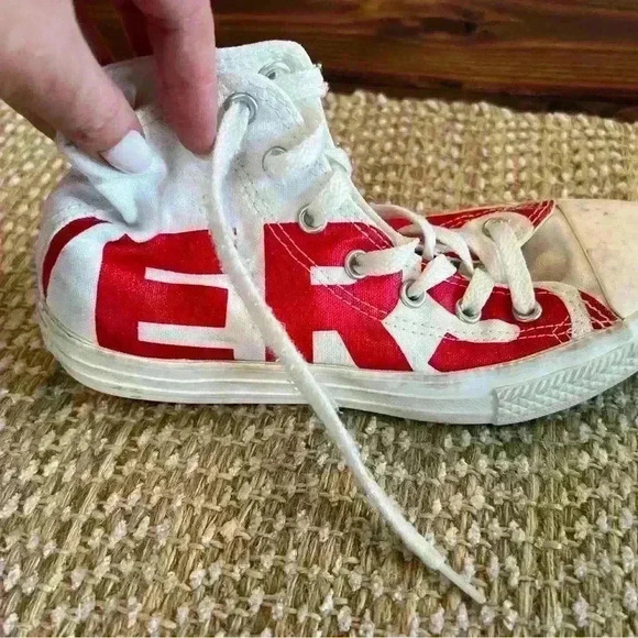 Converse rare limited edition size 2.5 high tops red & white chuck all star - Picture 4 of 7